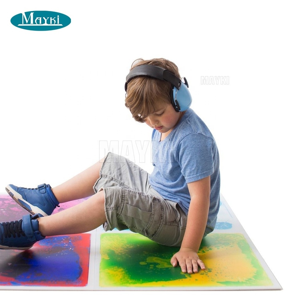 Educational Toys Dynamic  Liquid Mat Floor Set Tiles Custom Kids Play  Liquid Sensory Floor Tiles