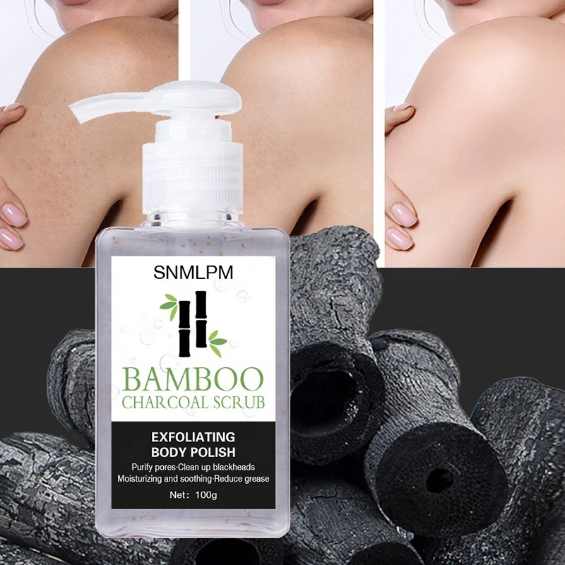 SNMLPM Bamboo Charcoal Scrub Natural Body Sugar Scrub Exfoliate Skin Whitening Body Scrub