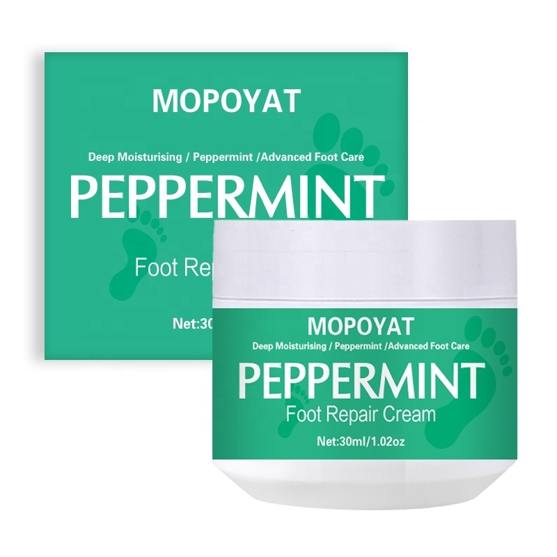 MOPOYAT Peppermint Foot Cream for Dry Cracked Heels Feet Knees Elbows Hands, Foot Dead Skin Cuticle Callus