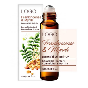 Private Label Frankincense & Myrrh Essential Oil Roll-On Deep, Earthy Scent Soothing Body Pain for Total Comfort