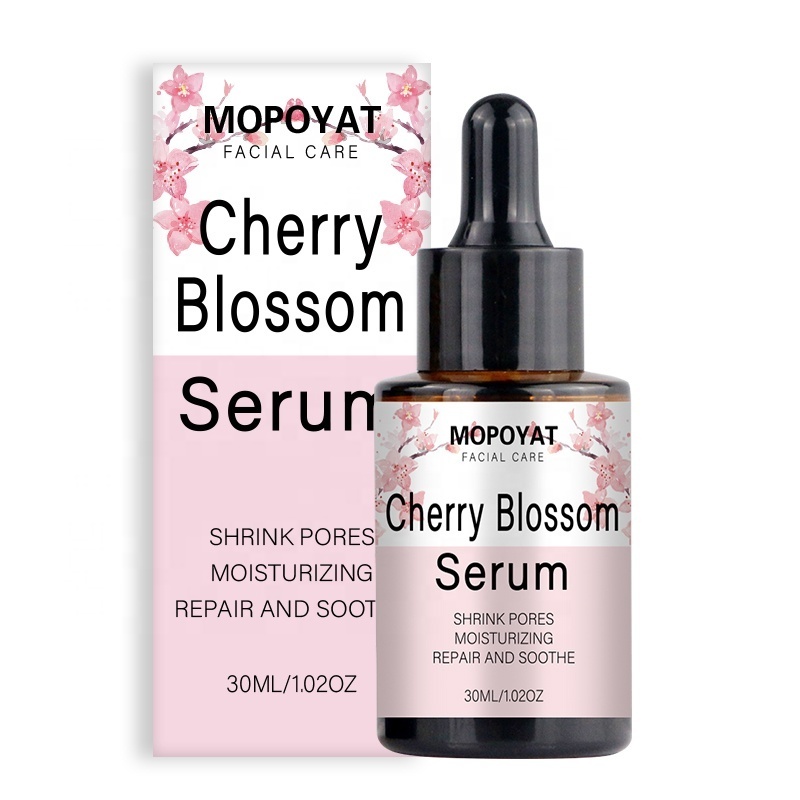 MOPOYAT Wholesale Sakura Face Serum Moisturizing Skin Shining with Hyaluronic Acid Serum for Shrinking Pores Tightening Skin