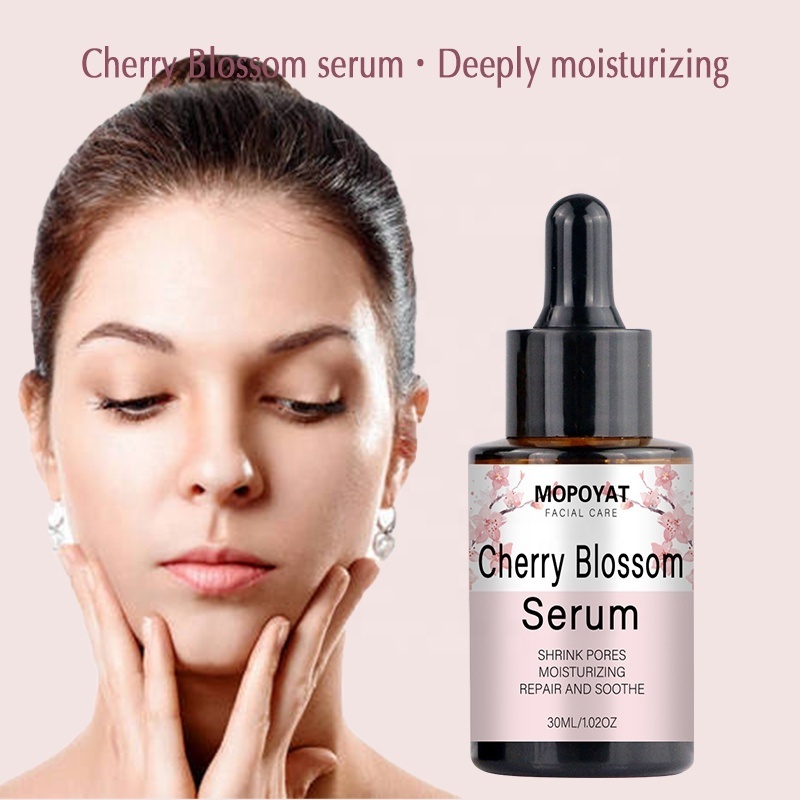 MOPOYAT Wholesale Sakura Face Serum Moisturizing Skin Shining with Hyaluronic Acid Serum for Shrinking Pores Tightening Skin