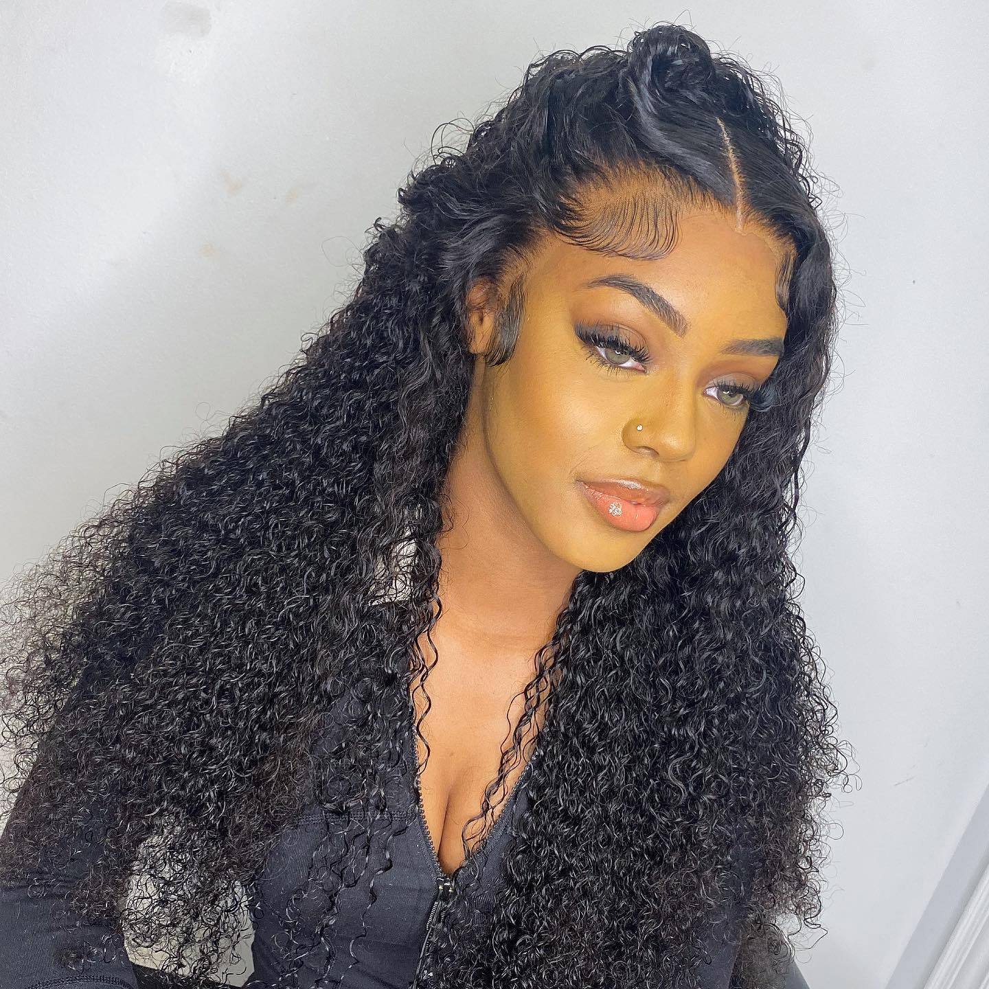 Maynice 5*5 HD Transparent Lace Closure With Curly Human Hair 3 Bundles HD Lace 20 Inch Kinky Curly Brazilian Hair Free Shipping