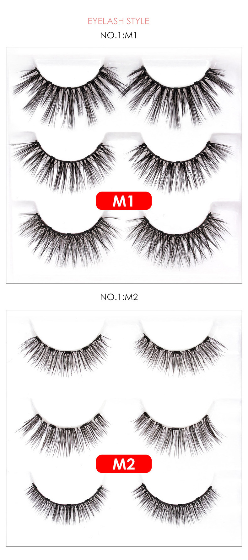 NEW 2023 Custom logo magnetic eyelashes set 3 pairs full strip lash magnetic eyeliner eyelashes