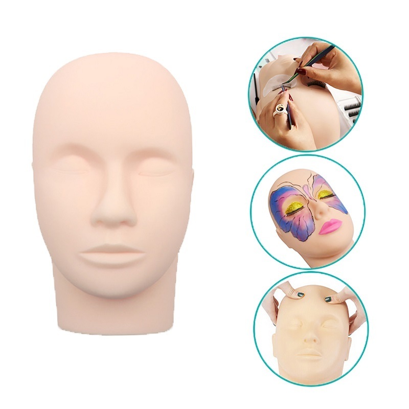 eco friendly doll head for lash training silicone practice  mannequin heads for eyelash extension practice