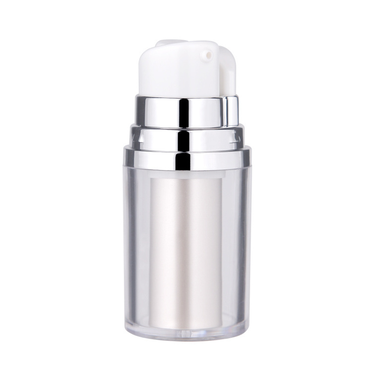 Recycled cosmetic packaging dual chamber acrylic airless bottle