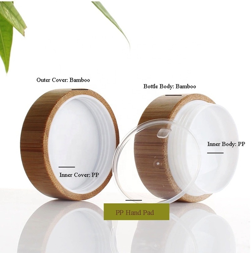 OEM Wholesale Natural 10ml 15ml 20ml 25ml 30ml Bamboo Bottle and 30g 50g 100g Cream Jar Bamboo Cosmetic Packaging