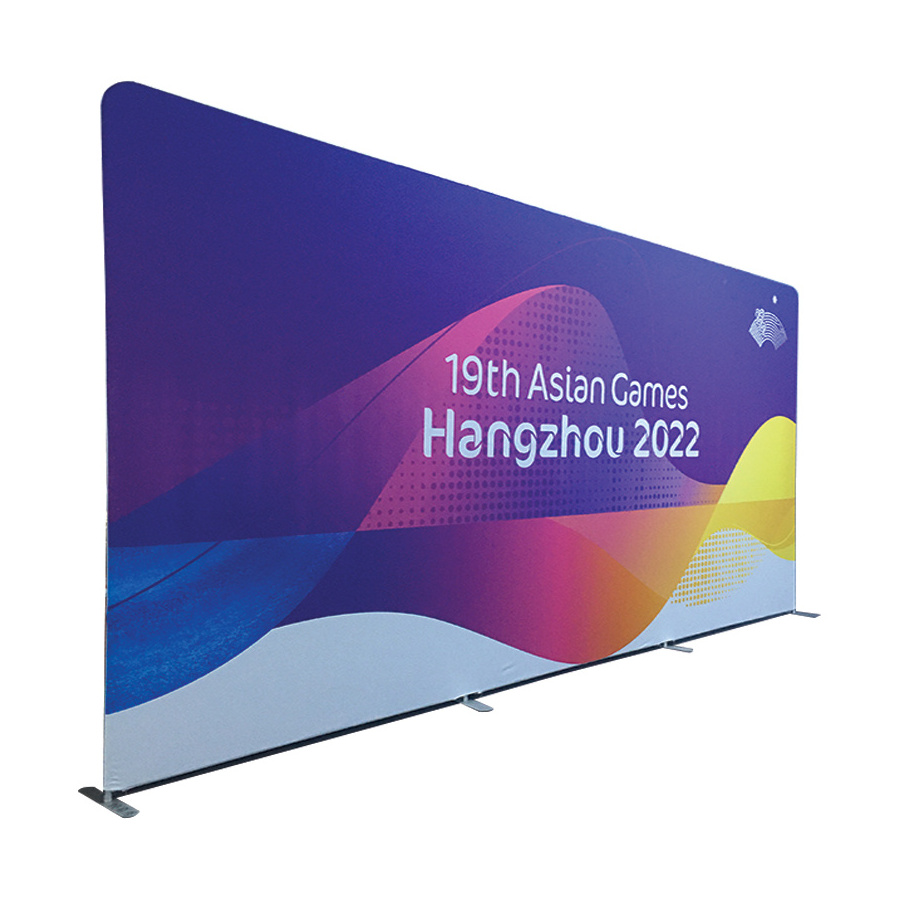 Exhibition Custom Logo Tension Fabric Backdrop Booth Display Event Digital Print Back Drop Stand Banner Tension Fabric Display