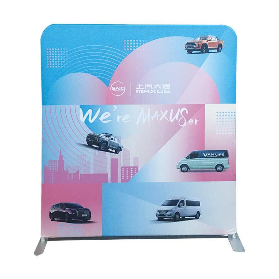 Exhibition Custom Logo Tension Fabric Backdrop Booth Display Event Digital Print Back Drop Stand Banner Tension Fabric Display