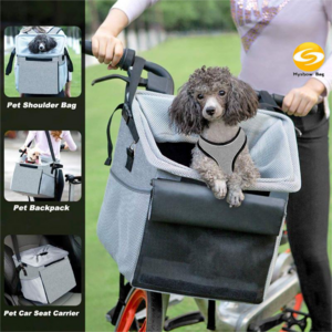 Soft-Sided Ventilated Carrier Backpack Dog Pet Bicycle Basket for Bike Handlebar Small Medium