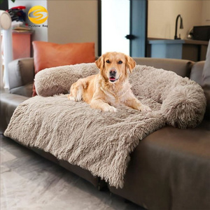 Leisure Waterproof Plush Dog Couch Bed for Large Dogs Sofa Removable Washable Pet Mat Cover