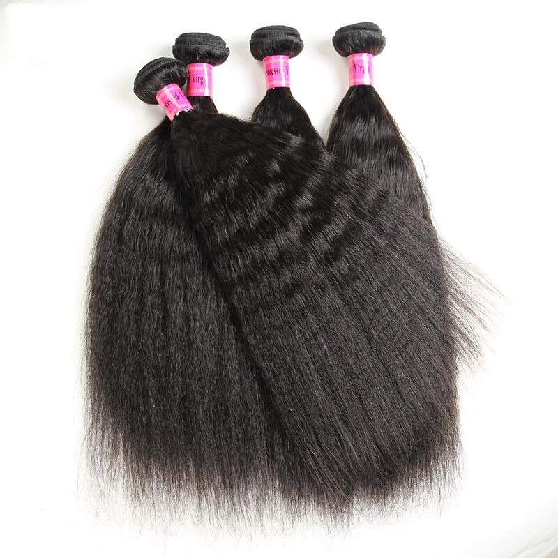 Human Hair Bundles Remy Human Hair Weave 100% Raw Virgin Remy Yaki Kinky Straight Brazilian Hair May Queen 10-26inch