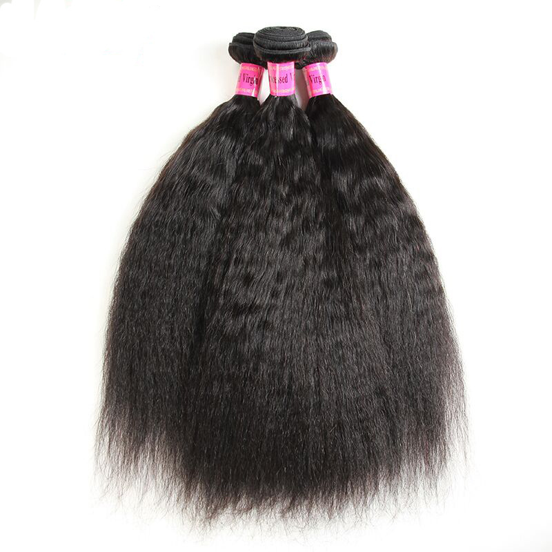 Human Hair Bundles Remy Human Hair Weave 100% Raw Virgin Remy Yaki Kinky Straight Brazilian Hair May Queen 10-26inch