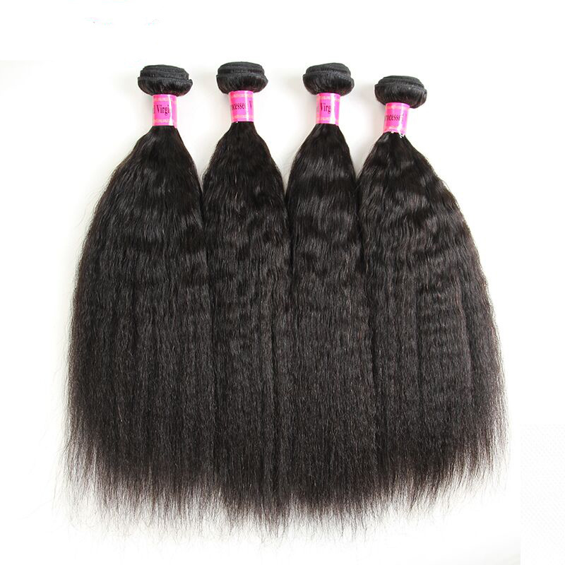 Human Hair Bundles Remy Human Hair Weave 100% Raw Virgin Remy Yaki Kinky Straight Brazilian Hair May Queen 10-26inch