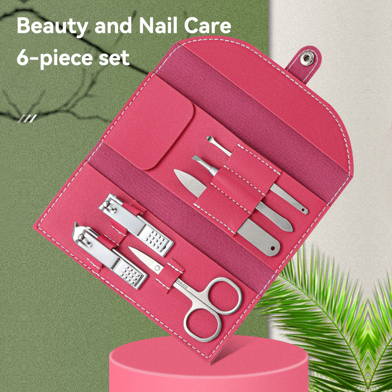 Nail Clippers Kit Stainless Steel Pedicure Grooming Set Full Function Nail Care Tools Manicure Set with Leather