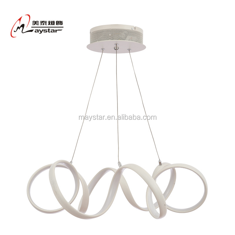 Modern LED Hanging Light Aluminum Wave Shape Lighting for Dining Table Kitchen Pendant Light Lamp Chandelier