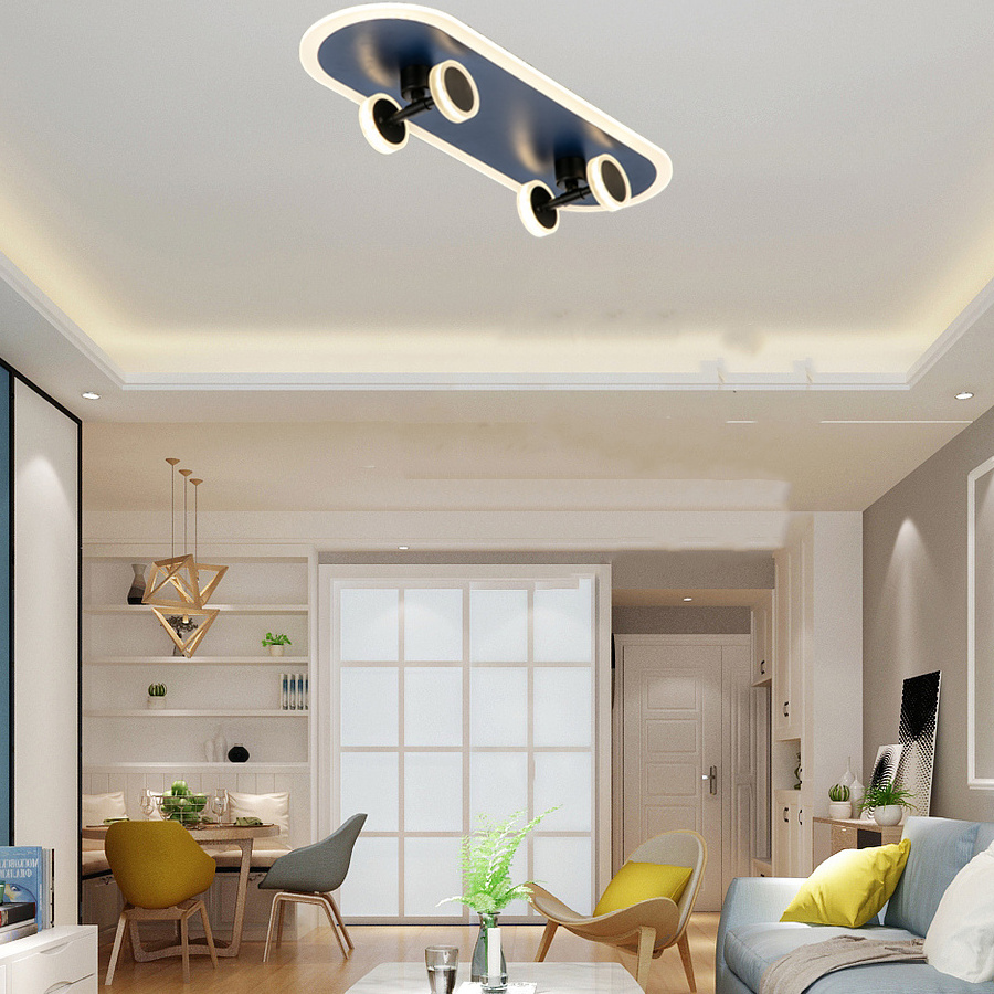 Nordic Modern Design Blue Scooter Ceiling Lamp For Living Room Simple Creative Personality Bedroom Lamp Children Ceiling Light