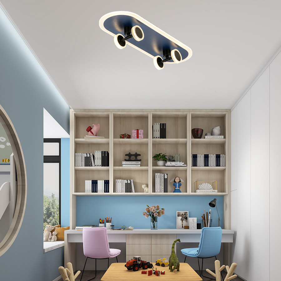 Nordic Modern Design Blue Scooter Ceiling Lamp For Living Room Simple Creative Personality Bedroom Lamp Children Ceiling Light