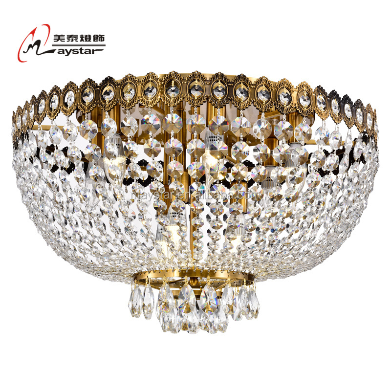 Modern Luxury Design Flush Mount Gold LED Metal Crystal Indoor  Decor Bedroom Study Living Room Home Light Ceiling Lights