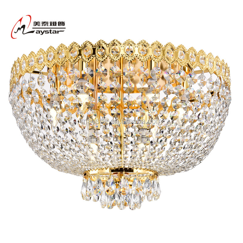 Modern Luxury Design Flush Mount Gold LED Metal Crystal Indoor  Decor Bedroom Study Living Room Home Light Ceiling Lights