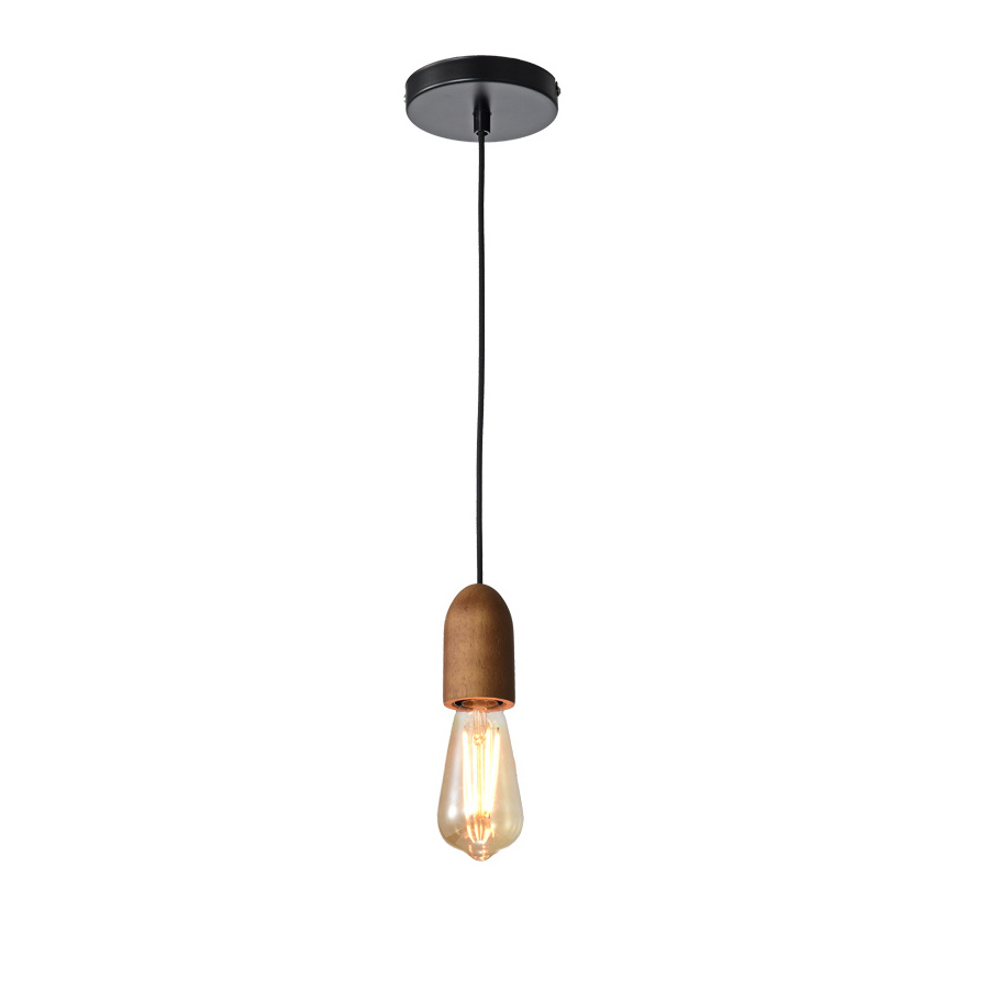 Modern Rustic Style Mini Pendant Light Lamp Cafe Dining Room Decor Light Wooden E27 Bulb Small Hanging Lamp Chandelier