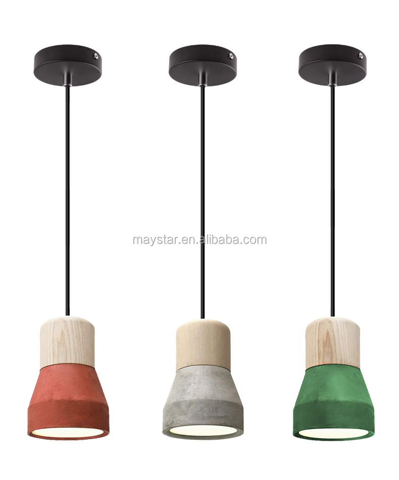 Rustic  Nordic Simple Style Concrete Cement E27 Socket Hanging Industrial Pendant Light