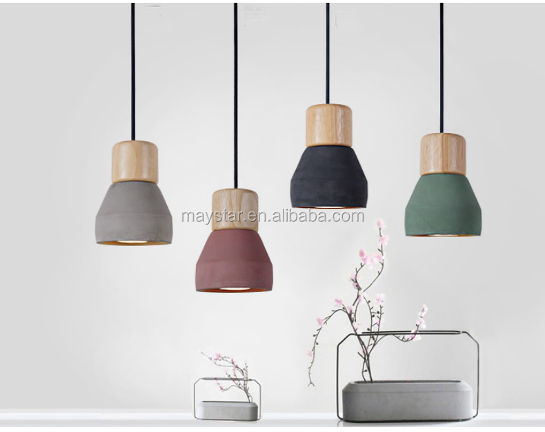 Rustic  Nordic Simple Style Concrete Cement E27 Socket Hanging Industrial Pendant Light