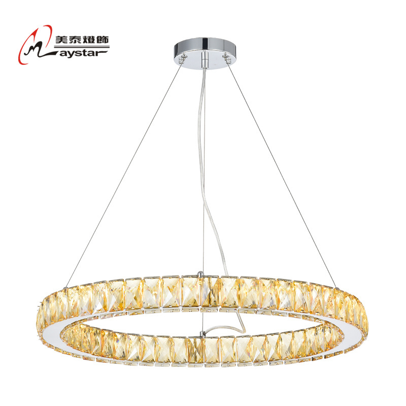 Modern Circle Ring Pendant Lamp LED Crystal Chandeliers for Bar Hanging Light for Dining Room