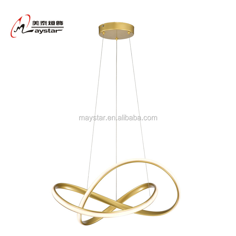 Modern Aluminum LED Pendant Lamp Kitchen Light Gold Stainless Chandelier