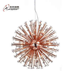 Rose Gold Sputnik Chandelier With Crystal