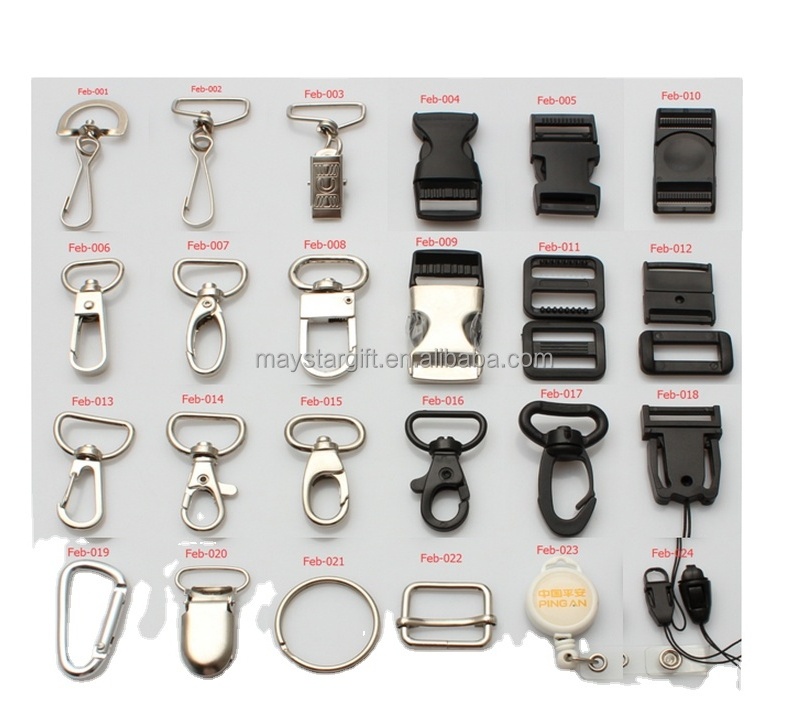 Various kinds of accessories lanyard parts for lanyards