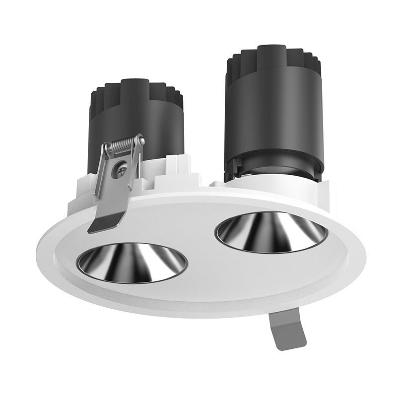 Double Heads Aluminum Fixed Trim LED Recessed Down Light IP44 Waterproof 2*6W High Brightness Downlight