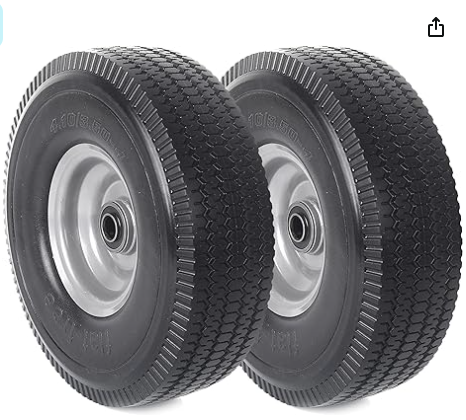 3.50-4 Solid PU Run-Flat Tire Wheel  10 inch  Flat Free Tubeless Tires and Wheels for Utility Equipment