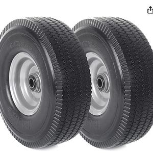 3.50-4 Solid PU Run-Flat Tire Wheel  10 inch  Flat Free Tubeless Tires and Wheels for Utility Equipment