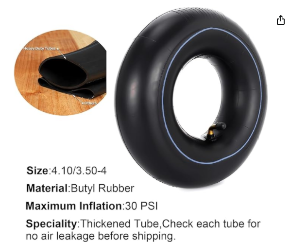 4.10/3.50-4 Tyre and Tube,RUTU Sack Truck Wheels 260X85 mm Replacement Pneumatic Tyres for Garden Trolly Trolley Wheelbarrow