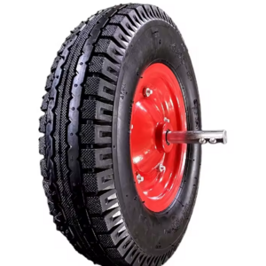 4.00-8 Pneumatic Rubber  inflatable  Wheel Tyres air rubber wheel tiller tire wheelbarrow tyre with solid long axle