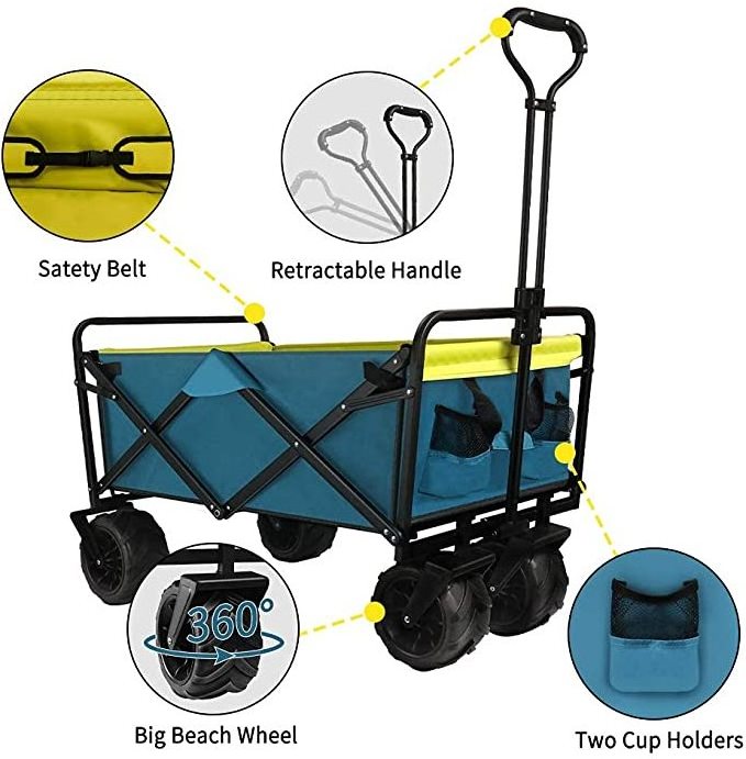 Beach Wagon Utility Beach Cart Outdoor Trolley Outdoor Camping Cart