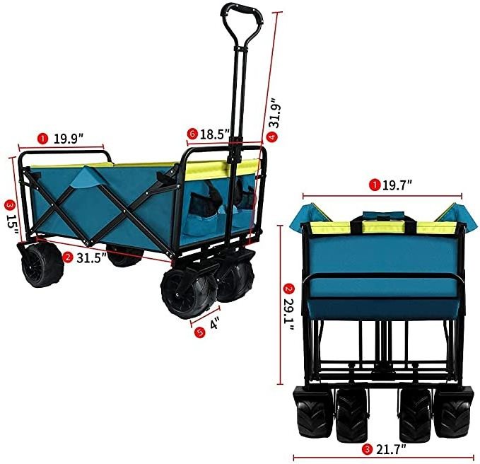 Beach Wagon Utility Beach Cart Outdoor Trolley Outdoor Camping Cart