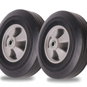 10" x 2.5" Flat Free Solid Rubber Tires and Wheel 10 inch Solid Wheels with 5/8" Axles