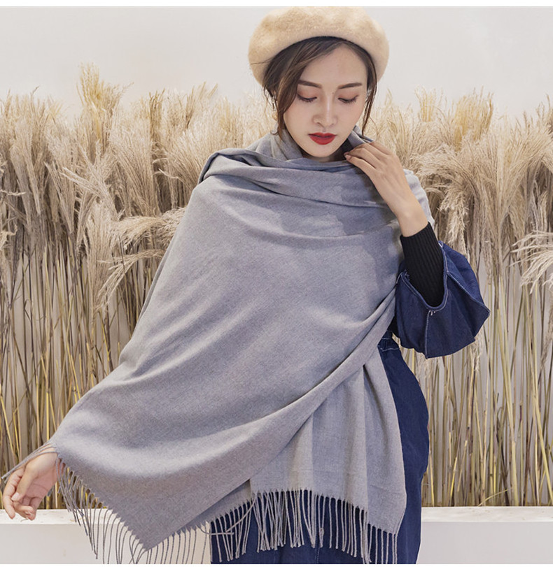 Factory Wholesale Womens Winter Scarf Cashmere Feel Pashmina Shawl Wraps Soft Warm Blanket Scarves for Women Knitted Scarf Adult