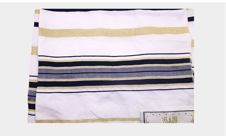 Wholesale Tallit Israel Jewish Scarf Polyester Custom Contains Tassels Mid Length Prayer Shawl Adult Men Spring 1 Pc / Polybag