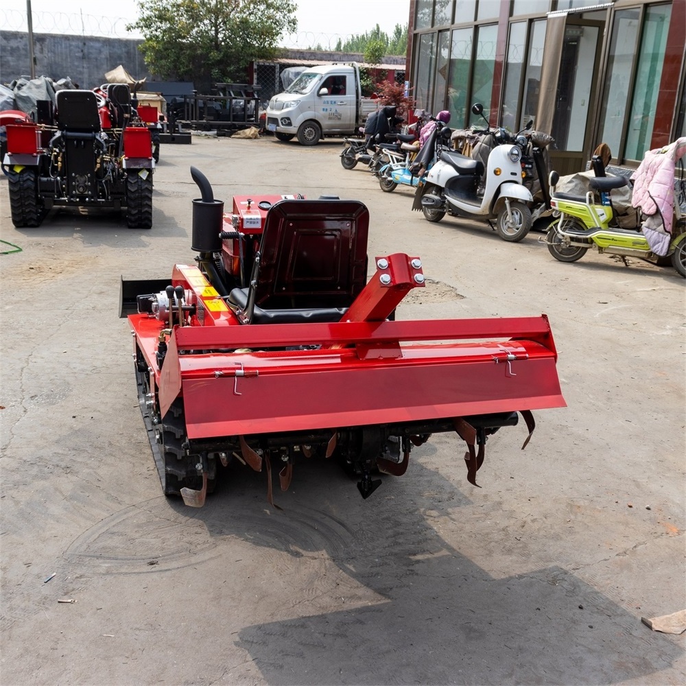 Agricultural farm tools and equipment crawler rotary tiller price with various implement