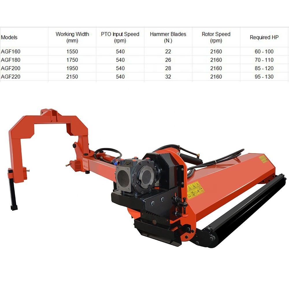 Heavy Duty Flail Mower for Tractor Mulcher 3 Point PTO Drive Mower