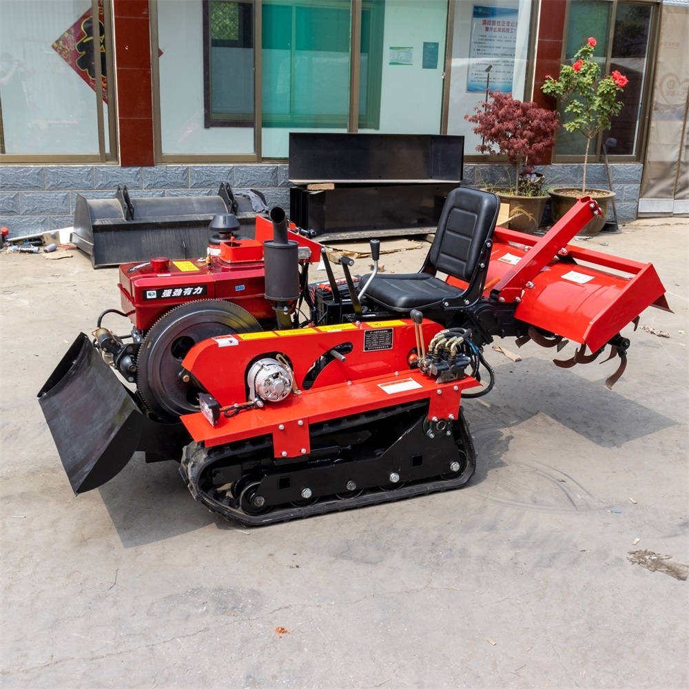 Agricultural farm tools and equipment crawler rotary tiller price with various implement