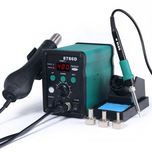 8786D Low Voltage Power Rework Welding Desoldering Station 2-in-1 Hot Air Welding Desoldering Soldering Station