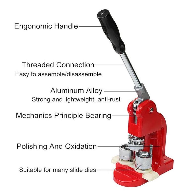 32MM Button Maker Rotate Button Badge Machine with 1000 Sets Circle Parts Punch Press Machine for DIY Badges