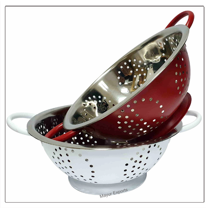 Stainless Steel Colander Metal Kitchen Deep Colander - 26 cm