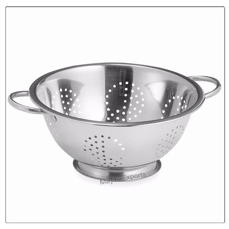 Stainless Steel Colander Metal Kitchen Deep Colander - 26 cm