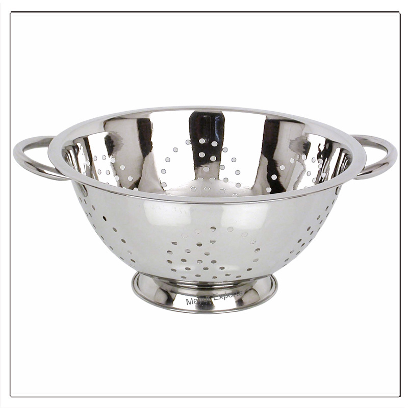 Stainless Steel Colander Metal Kitchen Deep Colander - 26 cm