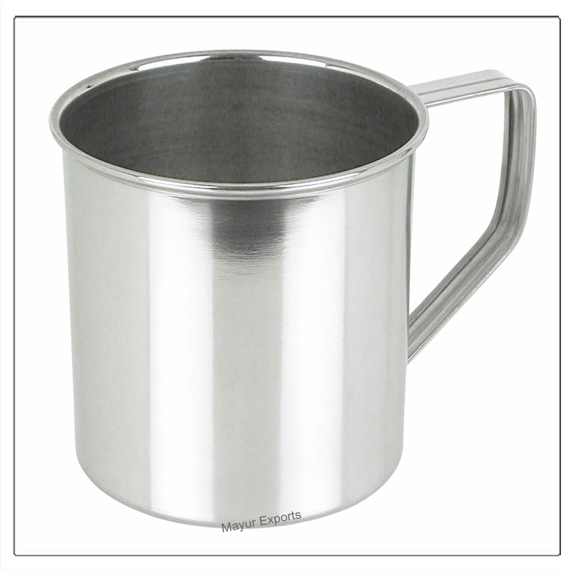 Stainless Steel Mug Metal Drinking Cup with handle - 250 ml